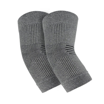Pair of Grey Elbow Compression Sleeves Seamless and Comfortable