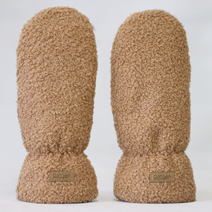 Women's Bouclé Mittens Khaki