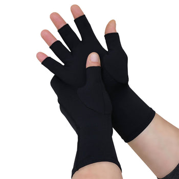 Infrared Compression Arthritis Half Finger Gloves - Gloves for Therapy by Veturo