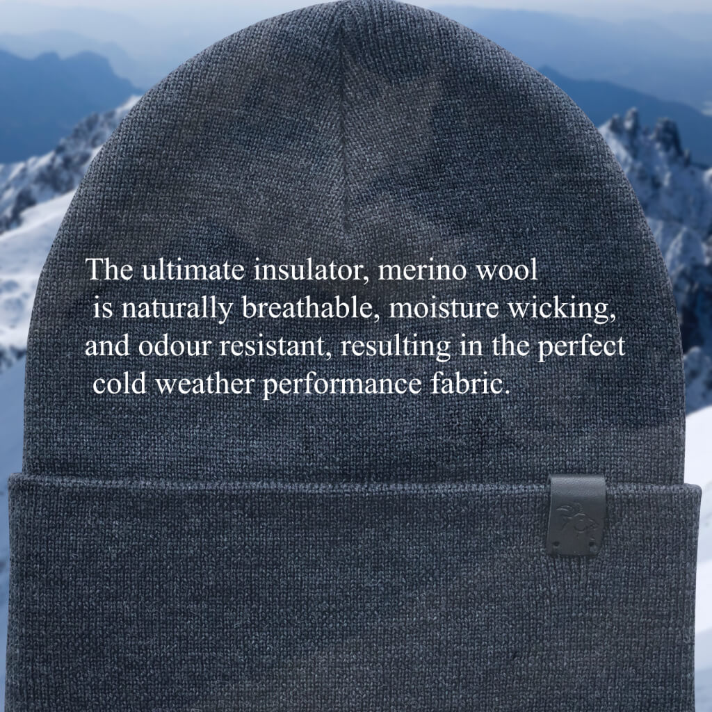 Merino Wool Cuffed Beanie Hat